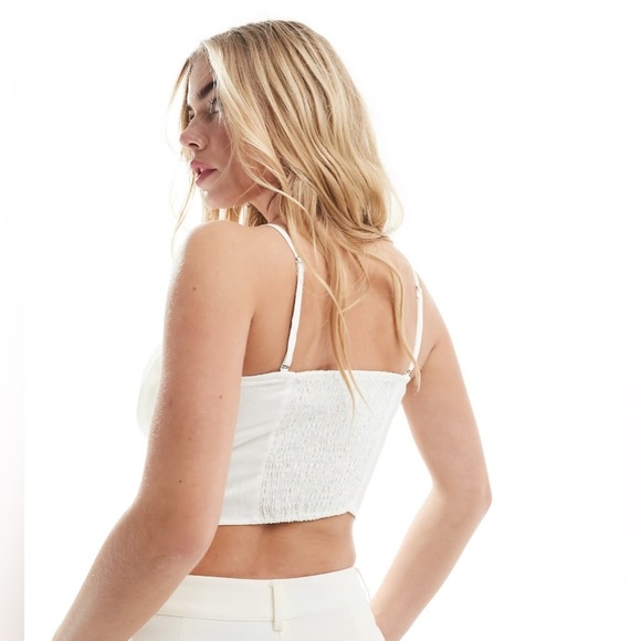 Top with 3D corsage in white Monteau, size L - Picture 3 of 11